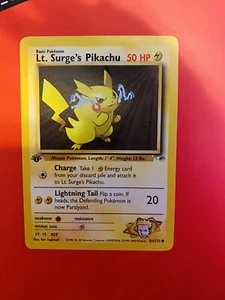 LT. SURGE’S PIKACHU - 1st Edition Gym Heroes  - 81/132 - Common - Pokemon - NM - Picture 1 of 8