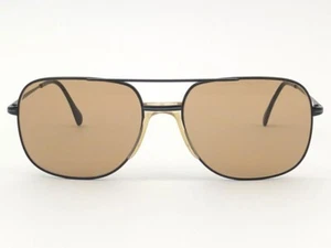 VINTAGE METZLER BLACK SPORTS 2645 AVIATOR BROWN LENS GERMANY SUNGLASSES - Picture 1 of 8