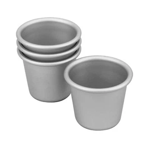 100% Genuine! BAKEMASTER Silver Anodised Set of 4 Dariole Pan 6 x 5.5 cm! - Bild 1 von 2