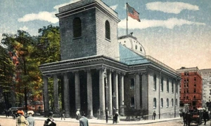 Kings Chapel, Boston, Massachusetts MA - Vintage White Border Postcard c1920s - Picture 1 of 3