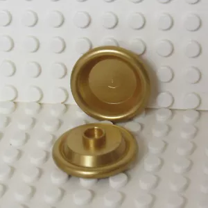Lego Metallic Gold Minifigure Dish 3x3 - lot of 2 - Castle Belville - New - Picture 1 of 2