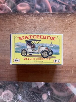 VTG Matchbox # Y-4 Models of Yesteryear 1909 Opel Coupe With Original Box RARE - Image 1 of 2