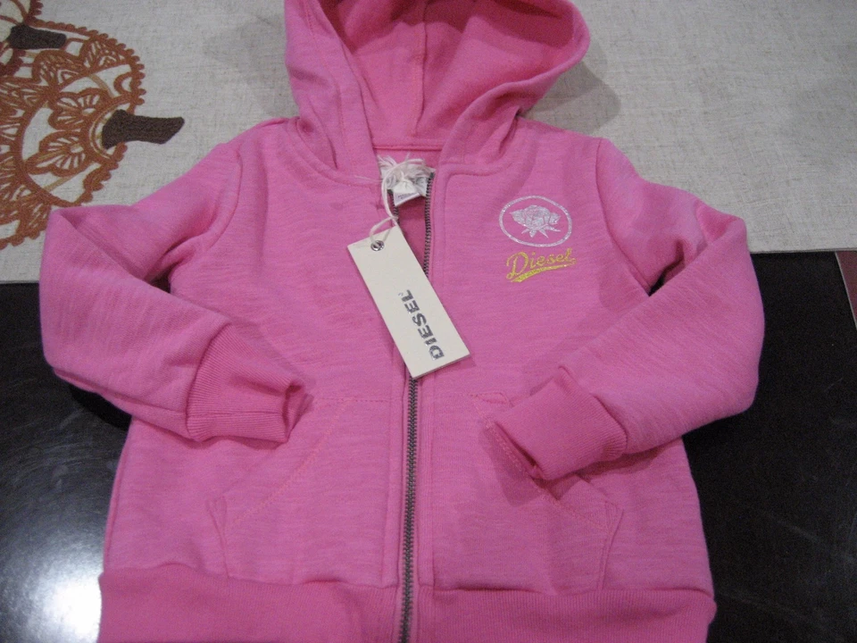 NIÑAS DIESEL CREMALLERA COMPLETA SUDADERA CON CAPUCHA TALLA 18 MESES ROSA NUEVO CON ETIQUETAS $60 Foto 1 de 1