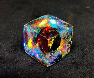 210 Crt Mystic Quartz Cube Shape pendant Size Loose Gemstone - Picture 1 of 7