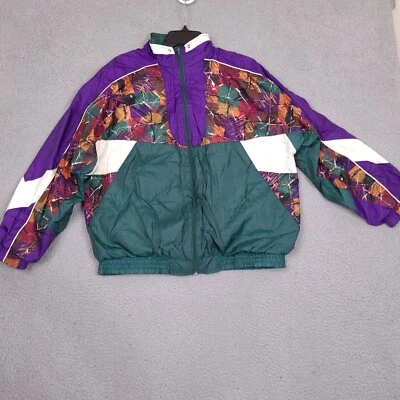 Vintage b. i. Gear Windbreaker Jacket Women's XL Abstract Colorblock 90's Retro - Image 1 of 4