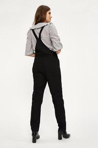 Dorothy Perkins Tall Black Casual Dungaree 8 - Picture 1 of 4