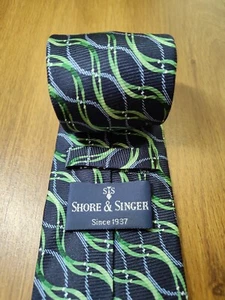 Shore And Singer Tie Colorswirl Geometric Silk Men’s Classic Neck Tie 59x3" - Picture 1 of 6