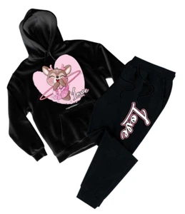 GAME CHANGERS LOVE BUNNY BIG KIDS SET (BLACK) - Picture 1 of 6