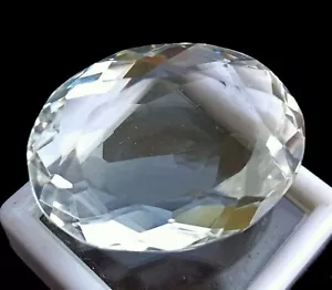 Natural Brazilian Oval Cut White Topaz Certified 88.45 Ct Loose Gemstone - Picture 1 of 5