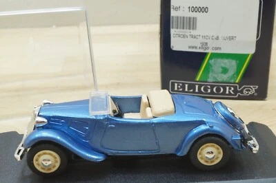 Eligor 100000 Modellino Auto Citroen Traction 11 Cv IN Blu Acciaio Metallico Ovp - Immagine 1 di 4