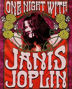 Reimpresión de póster de concierto One Night with Janis Joplin 8"x10" - Imagen 1 de 1