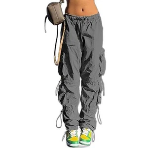 Women's QYANGG PARACHUTE Pants for women, Baggy Drawstring Elastic Ruched Cargo. - Picture 1 of 5