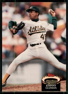 1992 Stadium Club Johnny Guzman RC #498 Oakland Athletics - Picture 1 of 2
