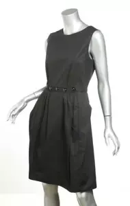Marc Jacobs Damen schwarz ärmellos geraffte Stickerei Taille Kleid 6 NEU $ 995 - Bild 1 von 5