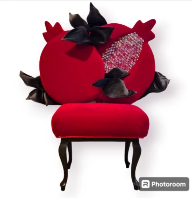 Banco Decorativo Arte Contemporáneo Estilo Victoriano - Pommegranada Deluxe Foto 1 de 3