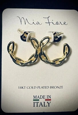 Gold Hoop Chain Earrings - Image 1 of 2