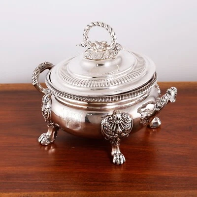RARE THOMAS ROBINS GEORGE III STERLING SILVER SUGAR BOX,COVERED BOWL LONDON 1810 - Image 1 of 4