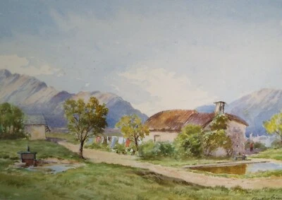 Original Watercolour 'Cottage at Ceres', c1920s, Mackay Green - image 1 of 3