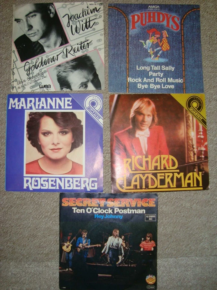 5x Single-Platten von Secet Service, Rosenberg, Claydermann, Witt und Puhdys - Bild 1 von 1