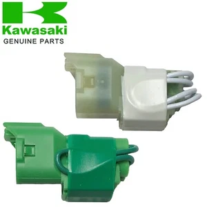 (2PC) White + Green OEM KX250 KX450 DFI Wire-Lead Coupler 26011-0748 26011-0727 - Picture 1 of 11