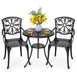 Nuu Garden Bistro Set 3-Piece Rust Resistant w/ Aluminum Frame Furniture Set - Picture 1 of 5