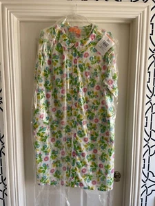Abrigo bata de casa vintage JC Penney talla L-XL Peter Pan floral usado en excelente estado broches de presión blanco - Imagen 1 de 10