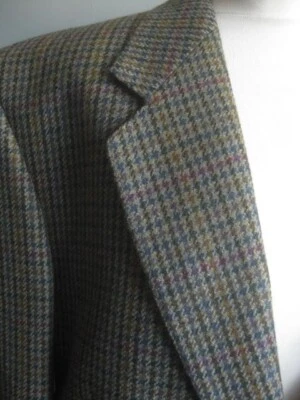 JAEGER WOOL TWEED JACKET 42 Long check 100% pure new  mens smart lindy bop plaid - Image 1 of 4