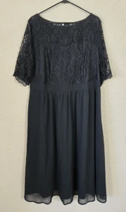 Pinup Fashion Womens Black Lacy Dress With Lining Plus Size 20W #1W201 - Picture 1 of 6