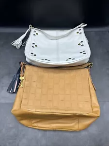 Women's Fossil Woven Weave And White Leather Hand Bags Lot. - Picture 1 of 13