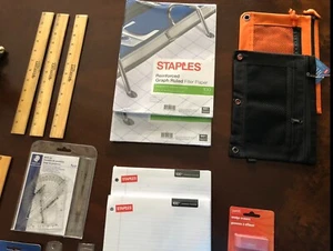 School Supplies Set Notebooks, Rulers, Paper, Other - See Description - Picture 1 of 8