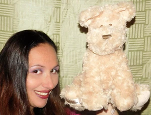 Toys R Us Babys First Puppy Dog Tan Plush Stuffed Animal Toy 11" Sewn Lovey X - Picture 1 of 2