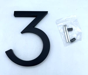 Rejuvenation 6" Floating Address Number 3 Flat Black Rock Creek C105544 A - Picture 1 of 7