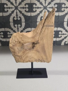 Vintage Natural Abstract Driftwood Art Sculpture On Metal Base Wood Sculpture - Picture 1 of 11