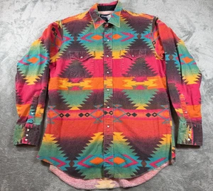 Vtg Wrangler 90s Aztec Southwest Western Shirt 70511AA Reg Fit X-Long Tails 17x3 - Picture 1 of 7