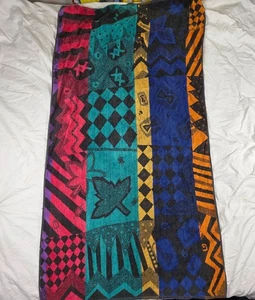 Royal Terry International Cotton Multi Color Bath Towel Abstract Patchwork - Picture 1 of 10