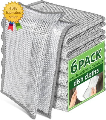 Stainless Steel Scrubber and Cleaning Rags - Non Scratch Wire Dishcloth for Wash - Image 1 of 4