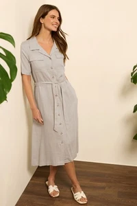M&Co Women's Linen Shirt Dress - Picture 1 of 20
