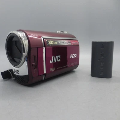 JVC Everio GZ-MG330REK Handheld High Definition HDD Camcorder Red Tested - Image 1 of 4