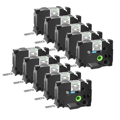 10PK Compatible with Brother TZ251 TZe-251 Label Tape Black on White 24mm 0.94 - Image 1 of 4