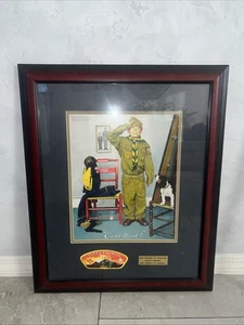 Can't Wait Boy Scout Art Print by Norman Rockwell Frame 23” X 19” - Picture 1 of 10