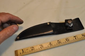 Funda de cuchillo de hoja fija de cuero negro VACÍA, hoja de 4", fabricante desconocido - Imagen 1 de 6