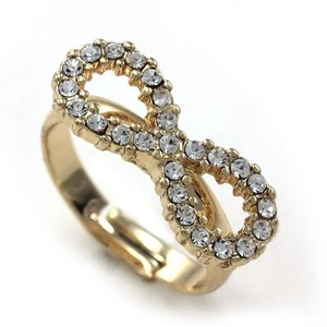 Clear Eternity Forver Amor eterno Anillo infinito Banda ajustable Tono dorado - Imagen 1 de 1