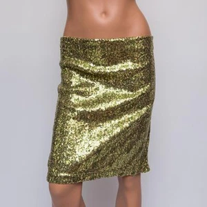 Rosa Schottenmuster olivgrün und gold Glitzer Pailletten Rock $ 395 Small - Bild 1 von 7