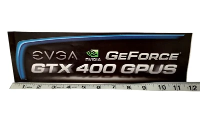 Nvidia GeForce GTX 400 GPUS Sticker Case Badge Label Logo Decal Large 11.75" W - Image 1 of 4