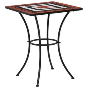 Mosaic Bistro Table Terracotta White 60cm Ceramic - Picture 1 of 8