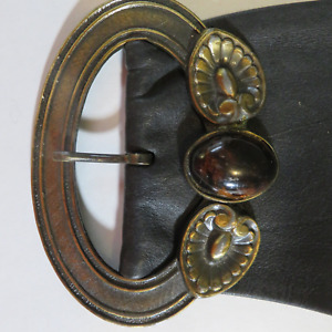Decorative 3" Antique Look Oval Jeweled Metal Belt Buckle Boho