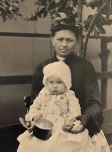 Antique Tintype Photo Baby & African American Black Nanny Photo - Picture 1 of 2