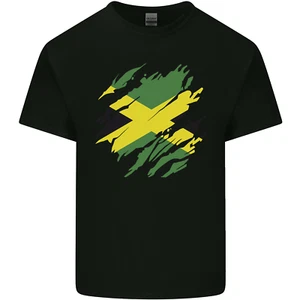 Torn Jamaican Flag Jamaica Day Football Kids T-Shirt Childrens - Picture 1 of 25