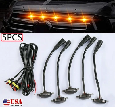 Luces de rejilla LED de 5* Lente ahumada Rejilla ámbar Luces de marca universales para Ford F150 Foto 1 de 4
