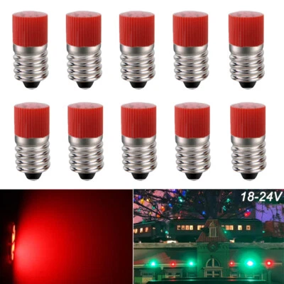 For Lionel Trains Light LED Bulbs Bright Red # 432 Screw Base 18 Volt - 10 Pcs - Image 1 of 4